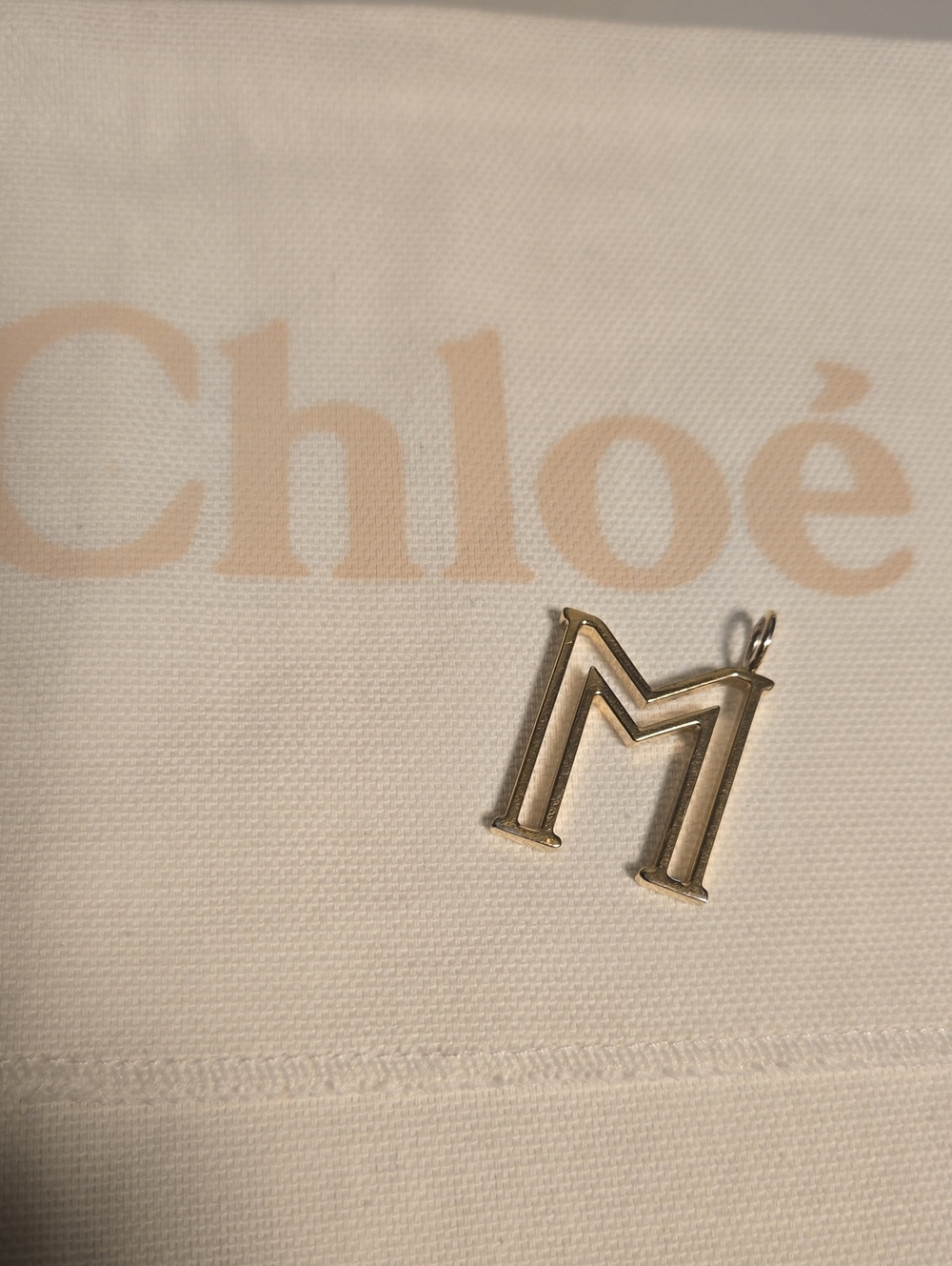 Chloé Gold-Tone 'M' Initial Necklace Pendant